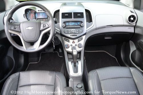 The Dash Area Of The 2012 Chevrolet Sonic Ltz 5-door Turbo 